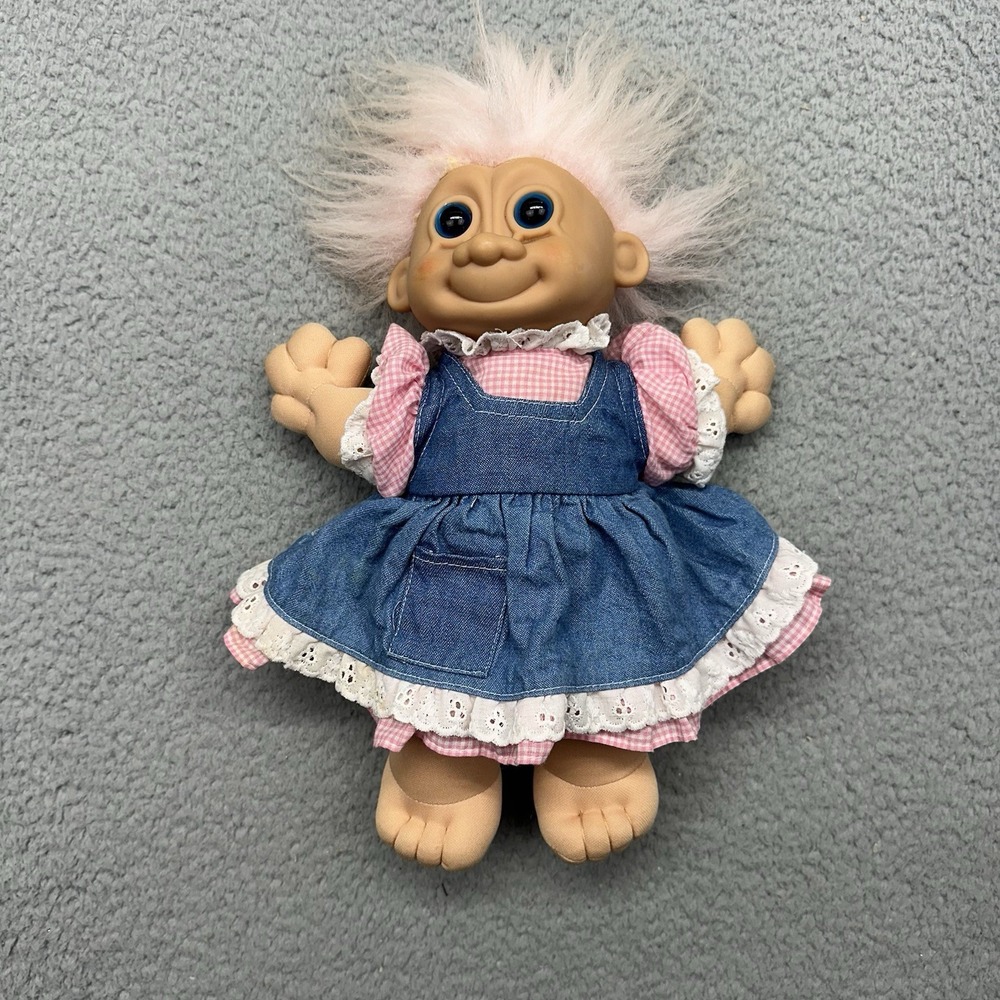 Vintage Russ 2345 Berrie UK LTD Clothed Plush 12" Troll Doll Polyester Fiber